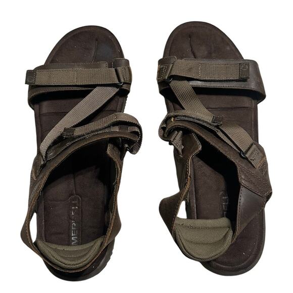 Merrell Terrant Strap Sandals Men's Size 13 Leather Brown Hiking Outdoor Strap - Picture 1 of 7